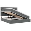 vidaXL Cama com arruma&ccedil;&atilde;o e LED Cinza Escuro 160 x 200 cm Poli&eacute;ster