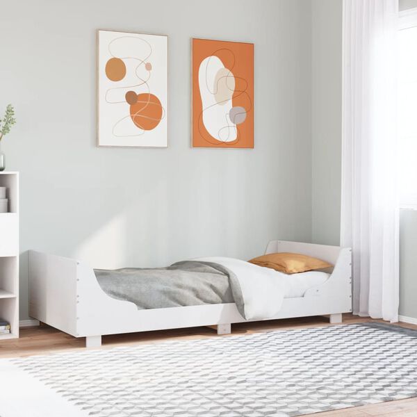 vidaXL Cama sem colchão 75x190 cm madeira de pinho maciça branco
