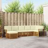 vidaXL Conjunto de Sof&aacute; Sectional com almofada 7 pcs Natural e Creme