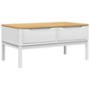 vidaXL Mesa de centro FLORO 99x55,5x45 cm madeira pinho maci&ccedil;a branco