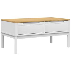 vidaXL Mesa de centro FLORO 99x55,5x45 cm madeira pinho maci&ccedil;a branco