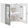 vidaXL Arm&aacute;rio de parede de cozinha porta vidro Lucca cinza cimento
