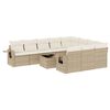 vidaXL 11 pcs conjunto sof&aacute;s de jardim c/ almofad&otilde;es vime PE bege