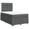 vidaXL Cama boxspring com colch&atilde;o 120x190 cm tecido cinzento-escuro