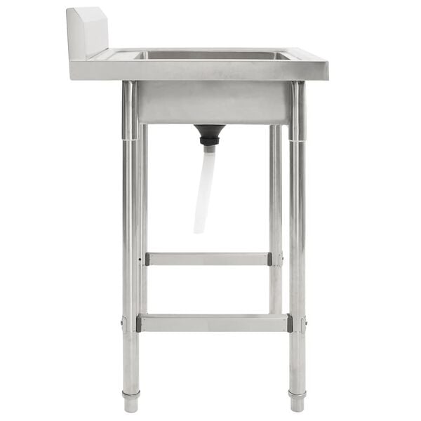 vidaXL Lava-louça com cuba individual aço inoxidável