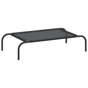 vidaXL Cama para c&atilde;es elevada preto S textilene