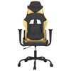 vidaXL Cadeira gaming couro artificial preto e dourado