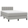 vidaXL Cama box spring c/ colch&atilde;o e LED 120x190 cm tecido cinza-claro