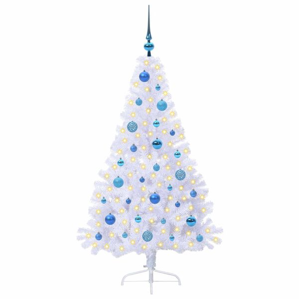 vidaXL &Aacute;rvore de Natal Artificial com 150 LEDs Branco 150 cm PVC e A&ccedil;o
