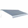 vidaXL Toldo Manual 5 x 3 m Listrado Azul e Branco 100% Poli&eacute;ster