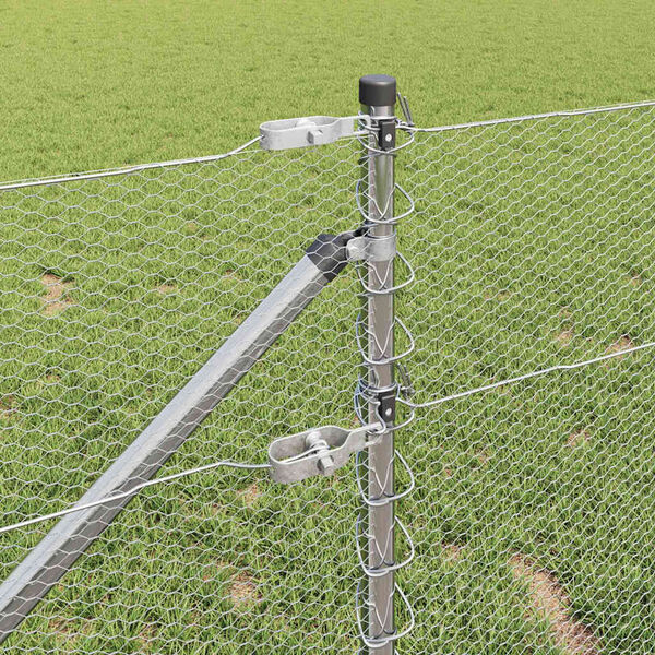 vidaXL Poste de Cerca Prateado 100 x 0,6 m (malha de 13 mm) A&ccedil;o