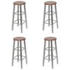 vidaXL Bancos de bar 4 pcs MDF prateado e castanho