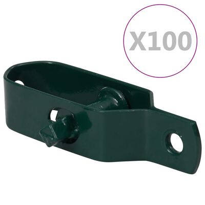 vidaXL Tensores de arame para cerca 100 pcs 100 mm aço verde