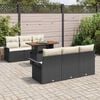 vidaXL Conjunto de Sof&aacute; de Jardim 7 pcs Preto Rattan Sint&eacute;tico