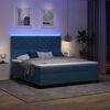 vidaXL Cama Box Spring LED com colch&atilde;o Azul Escuro 180 x 200 cm Veludo