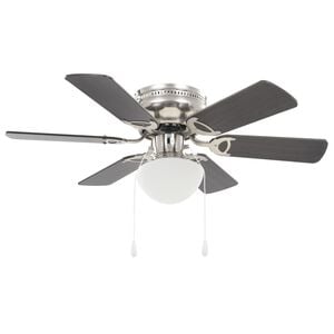 vidaXL Ventoinha de teto com luz 82 cm castanho escuro