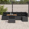 vidaXL Conjunto de Sof&aacute; de Jardim 7 pcs Preto Rattan Sint&eacute;tico