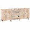 vidaXL Buffet 3 unid. 180 x 33,5 x 75 cm Madeira de mangueira maci&ccedil;a