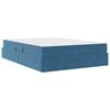 vidaXL Cama com arruma&ccedil;&atilde;o e colch&atilde;o Azul Escuro 140 x 200 cm Veludo