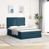 vidaXL Estrutura de cama otomana colch&otilde;es 140x200cm veludo azul escuro