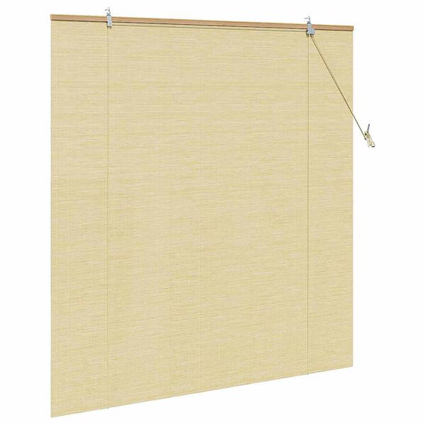 vidaXL Estores de rolo com cortinas Manual Natura 140 x 160 cm Bambu