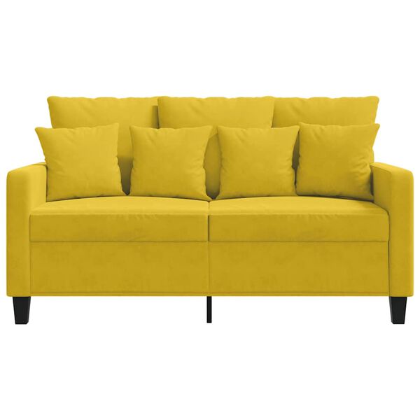 vidaXL Sof&aacute; de 2 lugares veludo 120 cm amarelo