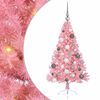 vidaXL Árvore de Natal Artificial Pré-iluminada Rosa 120 cm PVC