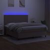 vidaXL Cama box spring colch&atilde;o/LED 160x200 cm tecido cinza-acastanhado