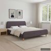 vidaXL Estrutura de cama 160x200 cm tecido cinzento-acastanhado