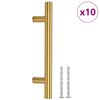 vidaXL Puxadores para m&oacute;veis 10 pcs 96 mm a&ccedil;o inoxid&aacute;vel dourado