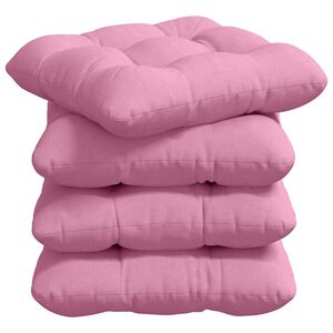 vidaXL Almofadas de Assento 4 unid. Tecido Rosa 40 x 40 x 12 cm