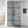 vidaXL Parede de Chuveiro Walk-in Preto 115 x 195 cm vidro temperado