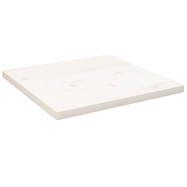 vidaXL Tampo de mesa quadrado 50x50x2,5 cm pinho maci&ccedil;o branco
