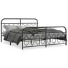 vidaXL Estrutura de cama com cabeceira e p&eacute;s 183x213 cm metal preto