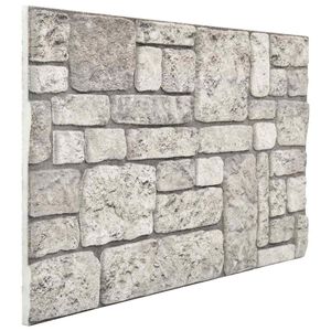 vidaXL Pain&eacute;is de parede 10 unid. 100 x 50 cm Cinzento Espuma EPS