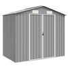 vidaXL Abrigo de jardim 205x129x183 cm a&ccedil;o galvanizado cinzento