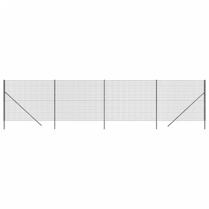 vidaXL Cerca de malha de arame 1,4x10 m a&ccedil;o galvanizado antracite
