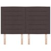 vidaXL Cabeceira LED com cabeceira Marrom Escuro 160 cm Poli&eacute;ster