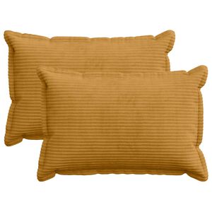 vidaXL Capa almofada 2 unid. HOUTEN Amarelo 30 x 50 cm cord&atilde;o