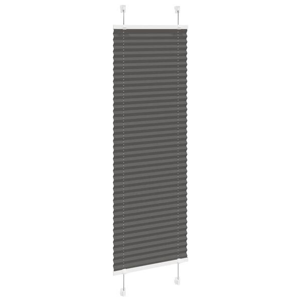 vidaXL Preto Plissada Cega 50x150 cm Largura Tecido 49,4 cm Poli&eacute;ster