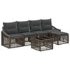 vidaXL Conjunto de Sof&aacute; de Jardim Ajust&aacute;vel 6 pcs Cinzento vime PE