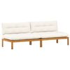 vidaXL Unidade Sof&aacute; M&eacute;dio 2 Pe&ccedil;a Natural e Branco Creme