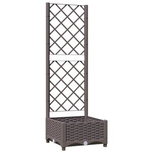 vidaXL Vaso/floreira jardim c/ treli&ccedil;a 40x40x121,5 cm PP castanho