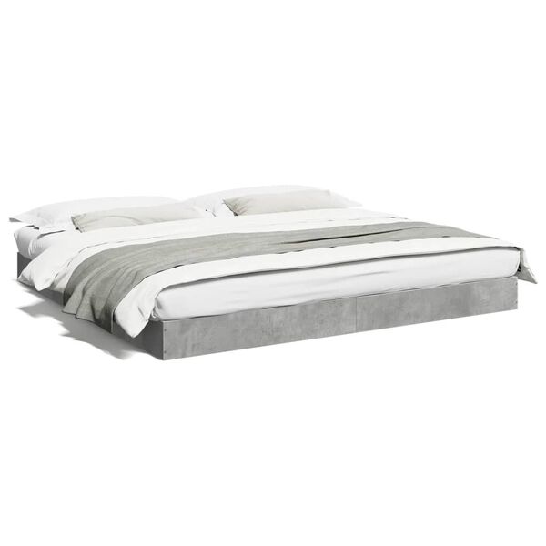 vidaXL Estrutura de cama 180x200 cm derivados de madeira cinza cimento