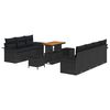 vidaXL Conjunto de Sof&aacute; de Jardim 10 unid. Preto vime PE