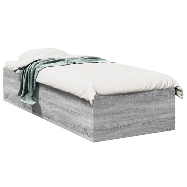 vidaXL Estrutura cama 100x200 cm derivados de madeira cinzento sonoma