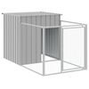vidaXL Casota cães c/ parque 110x1221x110 cm aço galvaniz. cinza-claro