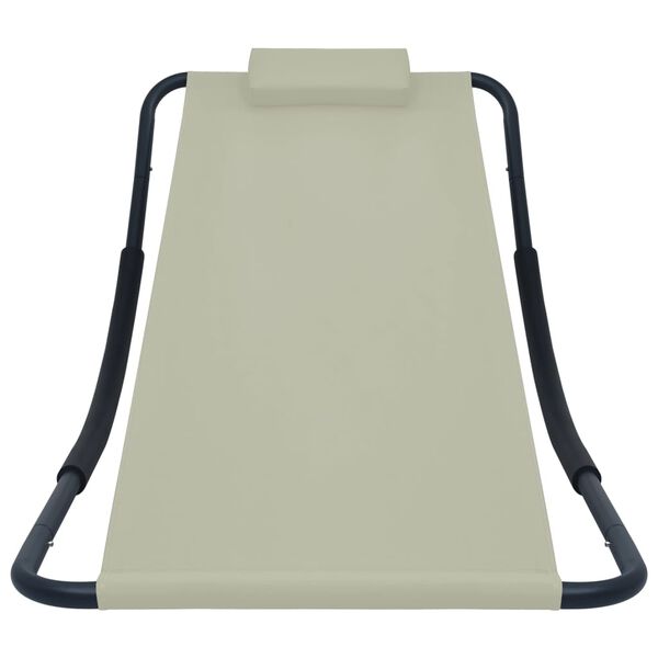 vidaXL Espregui&ccedil;adeira de jardim 200x90 cm a&ccedil;o creme