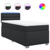 vidaXL Cama com molas/colch&atilde;o 80x200 cm couro artificial preto