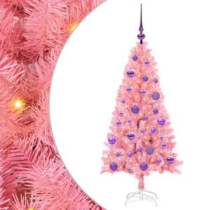 vidaXL &Aacute;rvore de Natal com 150 LEDs com suporte Rosa 120 cm PVC